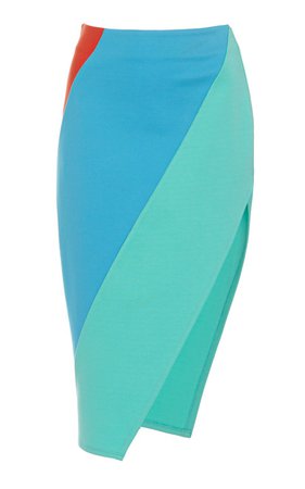 Russell Asymmetrical Split Pontè Midi Skirt by Staud | Moda Operandi
