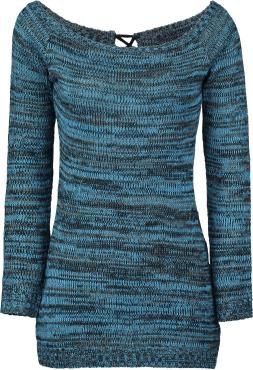 blue marled knit sweater shirt