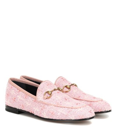 GUCCI Jordaan tweed loafers