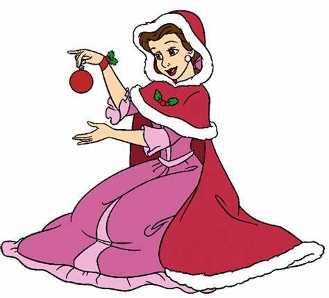 Belle's Pink/Red Winter Dress Clipart (Christmas)