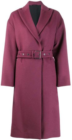 peaked lapel double breasted coat
