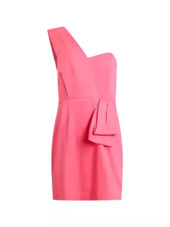Florida One Shoulder Bow Mini Dress Camellia Rose | French Connection US