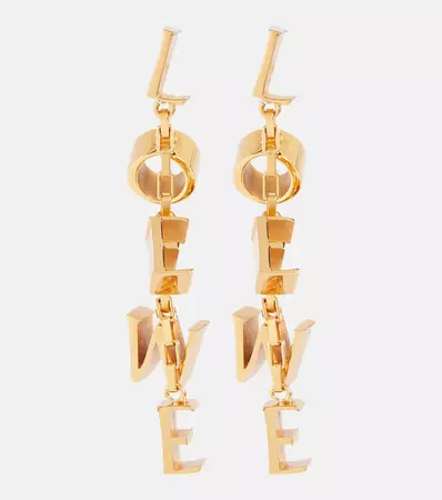 Logo Sterling Silver Drop Earrings in Gold - Loewe | Mytheresa