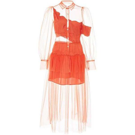 Maki Oh Tulle Wavy Jigsaw Shirt Dress ($1,570)