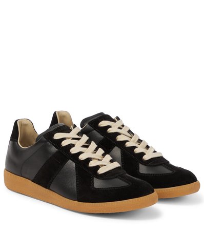 Maison Margiela - Replica leather and suede sneakers | Mytheresa