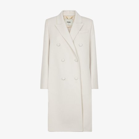 White wool coat - COAT | Fendi