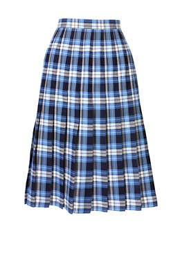School Uniform Plaid Pleated Skirt Below the Knee from Lands' End