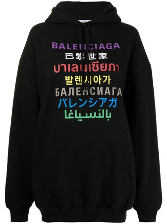 Balenciaga logo-print Hoodie - Farfetch