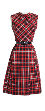 Vintage 1960s Dress vintage 60s red black tartan plaid wool | Etsy ...