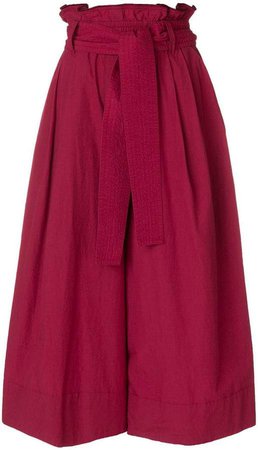 belted wide leg culottes
