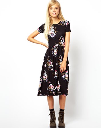 Midi Skater Dress in Floral, $47; at ASOS