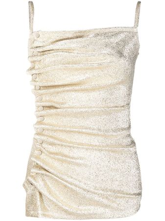 Shop Paco Rabanne metallic ruched cami top with Express Delivery - FARFETCH