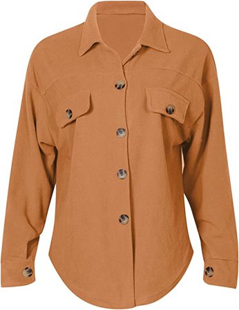 Long Sleeve Shirts for Women Button Down Shirts Jacket Fall Winter Jackets Blouses Tops Shirts at Amazon Women’s Clothing store