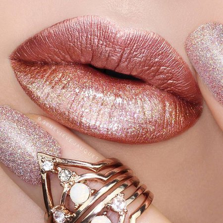 pink gold lips - Google Search