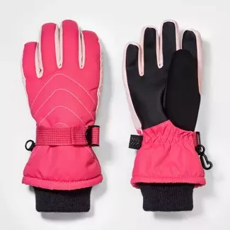 Girls' Ski Quilted Gloves - All In Motion™ Pink 4-7 : Target