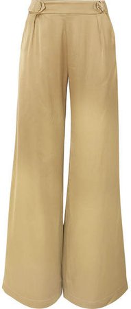 Bridget Satin Wide-leg Pants - Gold