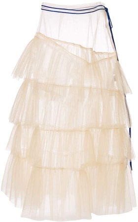 sheer tulle tiered skirt