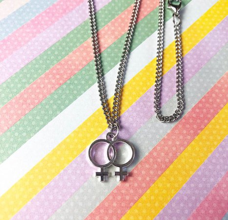Sapphic Double Venus Necklace / Lesbian / Bisexual / Pansexual | Etsy