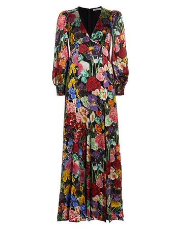 Shop Alice + Olivia Tula Floral Burnout Maxi Dress | Saks Fifth Avenue