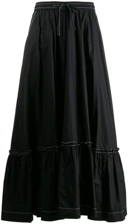flounce maxi skirt