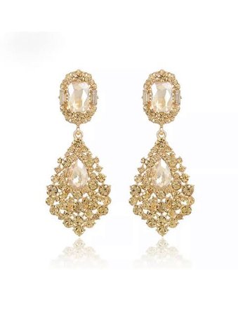 gold statement earrings - Google Search
