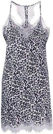 leopard print slip mini dress