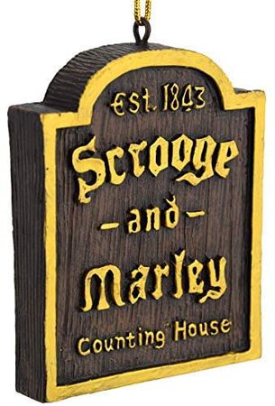 Amazon.com: Tree Buddees A Christmas Carol Scrooge & Marley Counting House Sign Ornament: Home & Kitchen