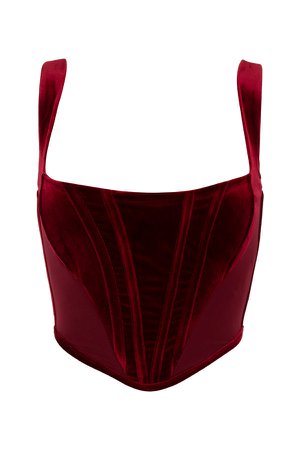 *clipped by @luci-her* 'Charise' Wine Velvet Corset