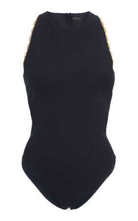 Draped Chain Print Jersey Bodysuit by Versace | Moda Operandi