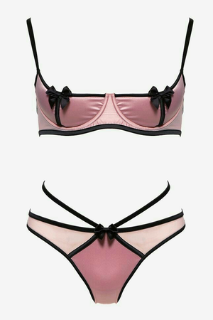 pink / black hearts sexy lingerie