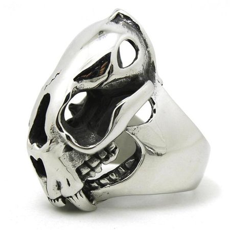 raccoon skull stainless steel ring