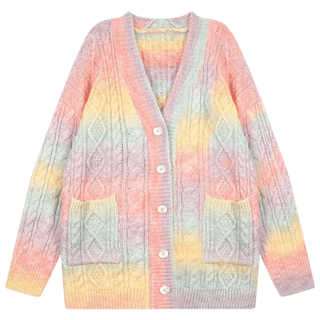 pastel gradient rainbow cardigan soft