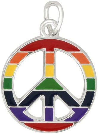 Amazon.com: Rainbow Peace Sign Circle Charm - LGBTQ Gay Pride (1 Charm - Retail): Clothing, Shoes & Jewelry