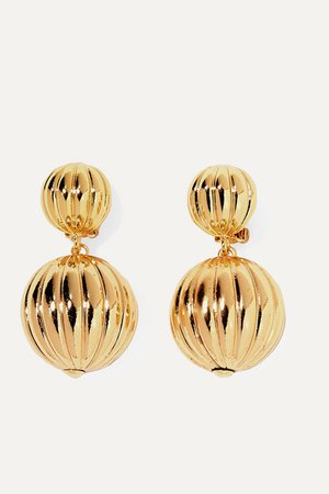 Rebecca de Ravenel | Charming gold-plated clip earrings | NET-A-PORTER.COM