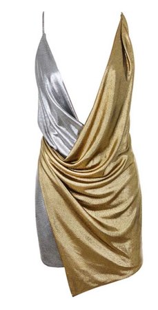HouseofCb davina silver + gold dress
