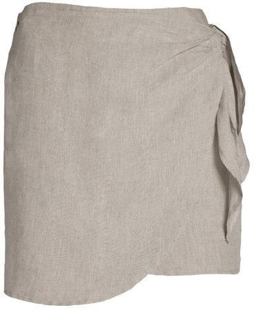 Dor Raw Luxury - Cheese and Grapes Linen Skirt Oatmeal