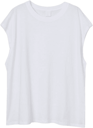 White sleeveless t-shirt