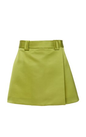 Satin Wrap-Effect Mini Skirt by Prada | Moda Operandi