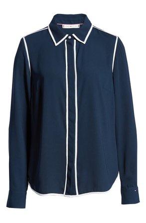 Tommy Hilfiger Contrast Trim Woven Shirt Button-up