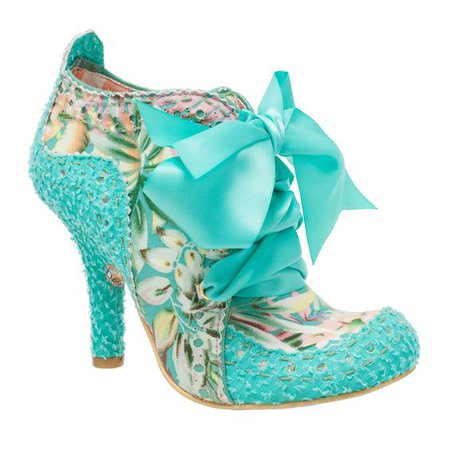 Multicolor Turquoise Heels w/ Ribbon/Bow