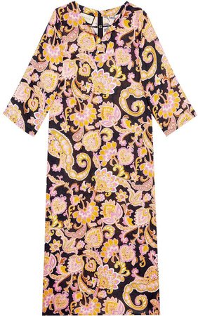 Paisley-Print Kaftan Dress