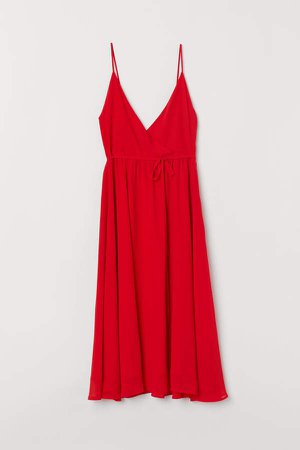 V-neck Dress - Red