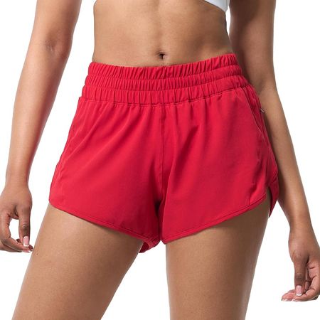 Amazon.com: Aurefin Athletic Shorts for Women, Women's Quick Dry Running Track Shorts Workout Active Shorts with Elastic and Zip Pocket 2.5 inch RED/L : Clothing, Shoes & Jewelry