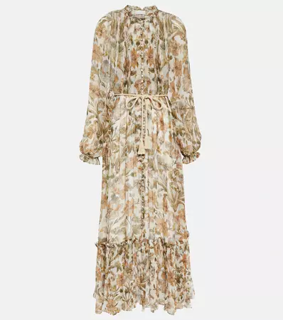 Floral Crepe Georgette Maxi Dress in Multicoloured - Zimmermann | Mytheresa