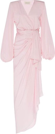 Alexandre Vauthier Asymmetric Silk-Blend Wrap Dress Size: 34