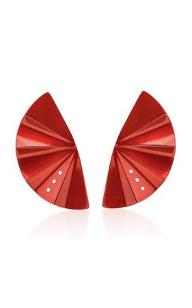 Titanium Geisha Earrings In Red By Anastasia Kessaris | Moda Operandi