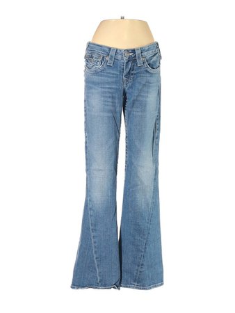 True Religion Solid Blue Teal Jeans 27 Waist - 72% off | thredUP