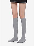 Grey Knit Knee-High Socks