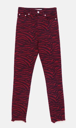 ZW Premium Red Zebra Jeans | Zara
