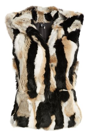 Love Token Genuine Rabbit Fur Hooded Vest | Nordstrom